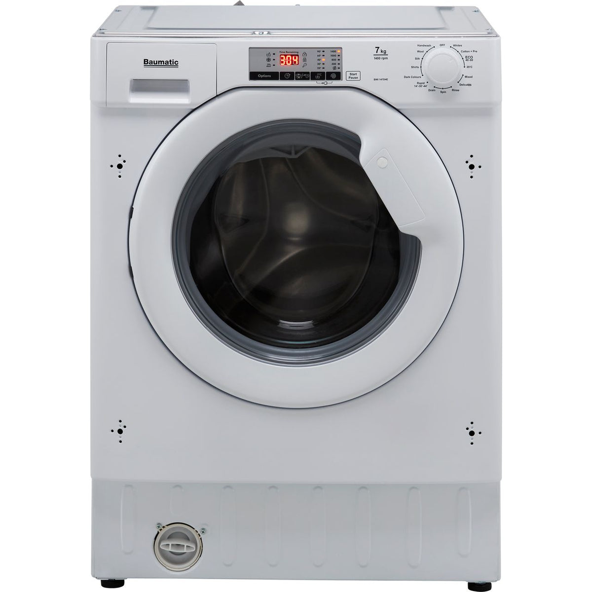 Baumatic BWI147D4E Integrated 7kg Washing Machine with 1400 rpm - White - D Rated