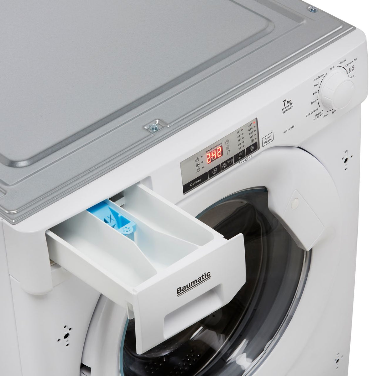 Baumatic BWI147D4E Integrated 7kg Washing Machine with 1400 rpm - White - D Rated