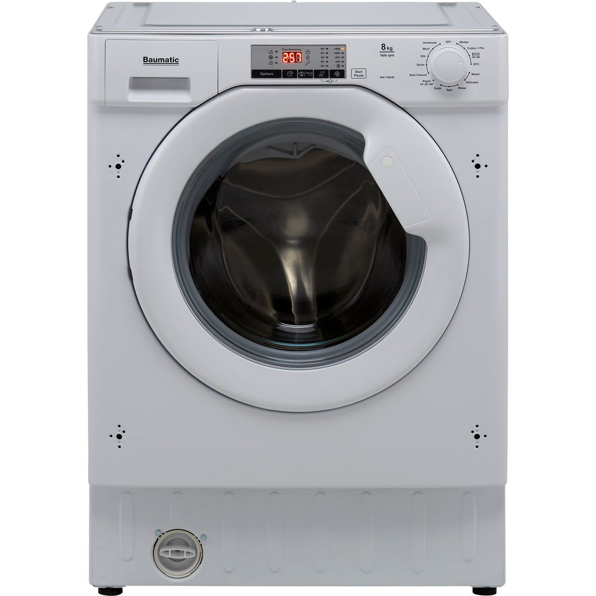 Baumatic BWI148D4E Integrated 8kg Washing Machine with 1400 rpm - White - D Rated