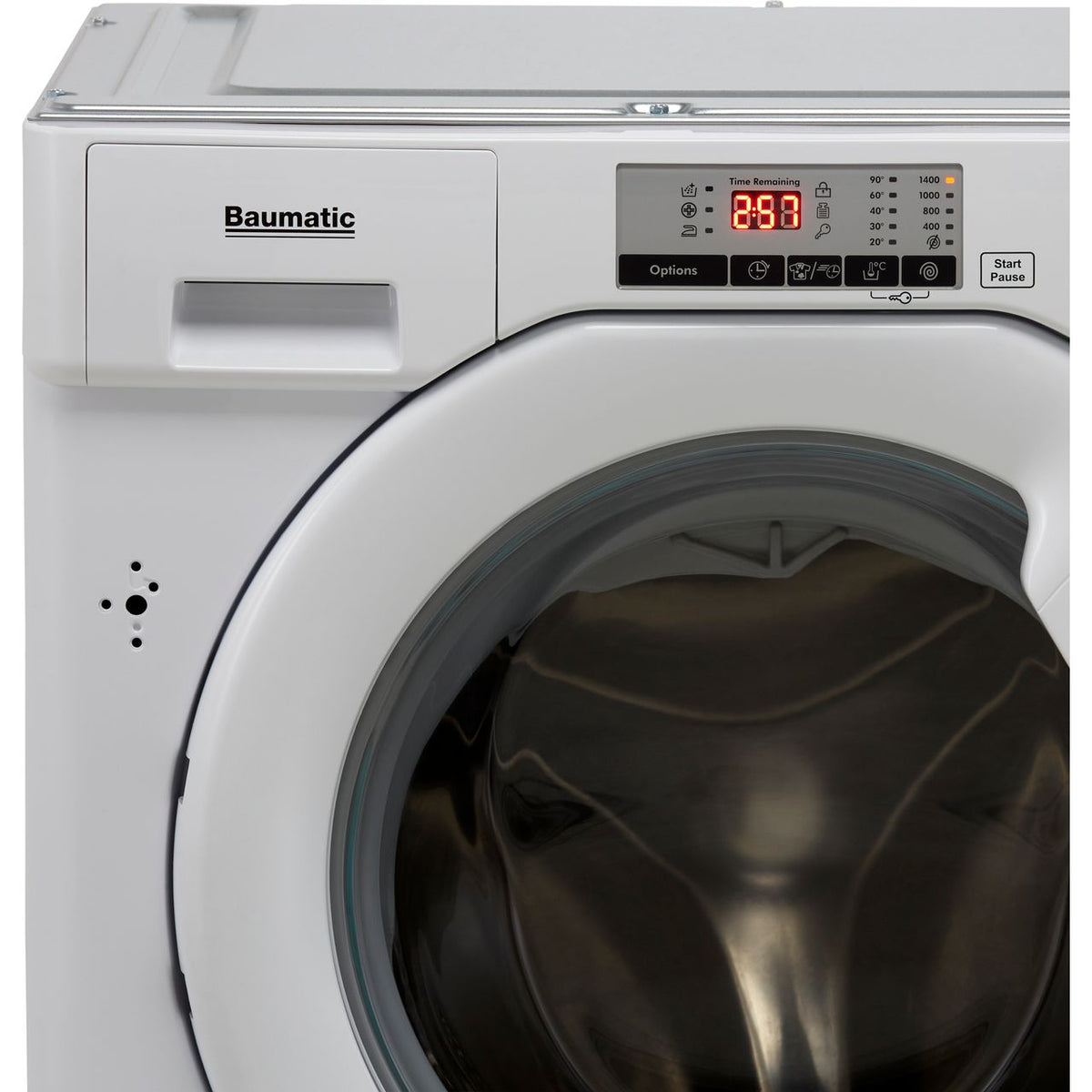 Baumatic BWI148D4E Integrated 8kg Washing Machine with 1400 rpm - White - D Rated