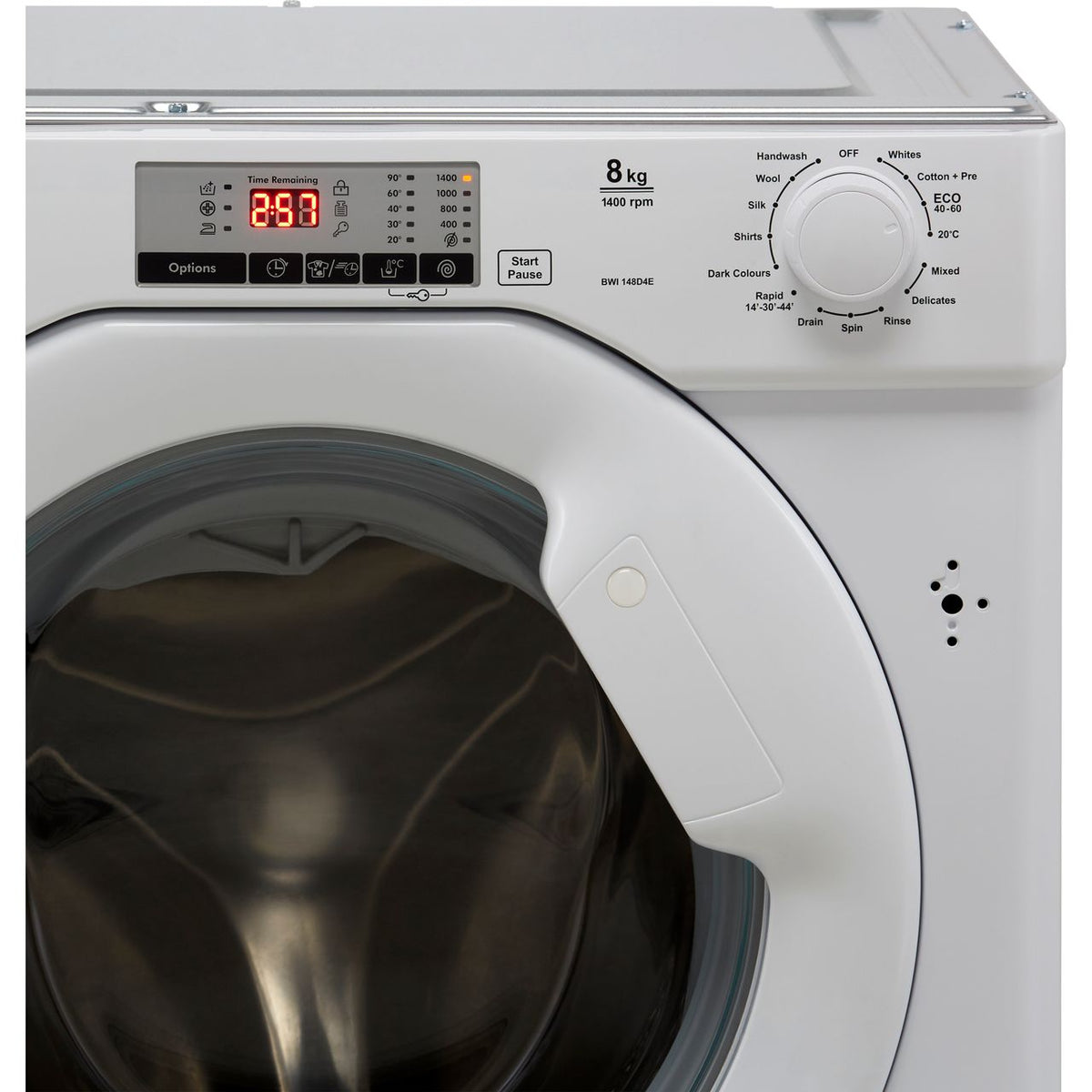 Baumatic BWI148D4E Integrated 8kg Washing Machine with 1400 rpm - White - D Rated