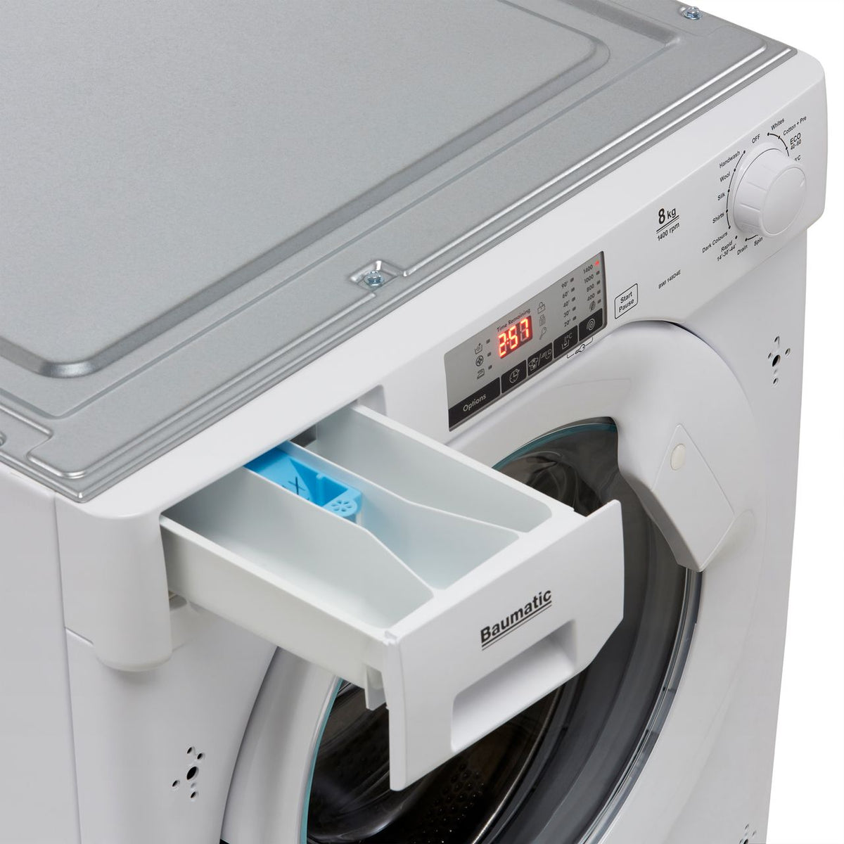 Baumatic BWI148D4E Integrated 8kg Washing Machine with 1400 rpm - White - D Rated