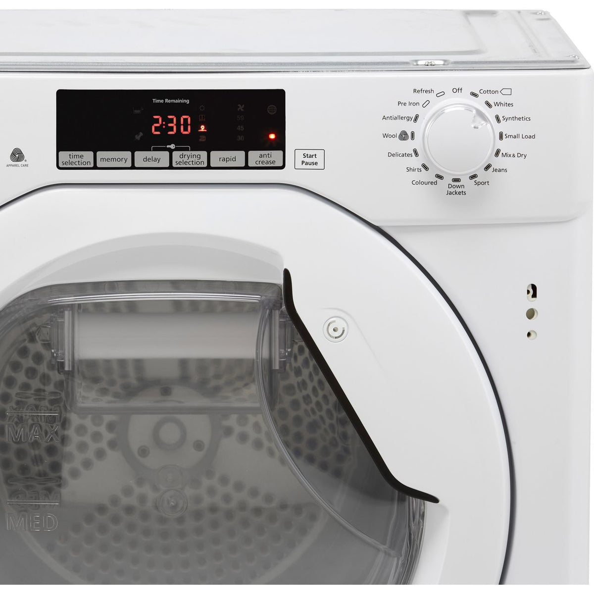 Baumatic BBTDH7A1TE Integrated 7Kg Heat Pump Tumble Dryer - White - A+ Rated