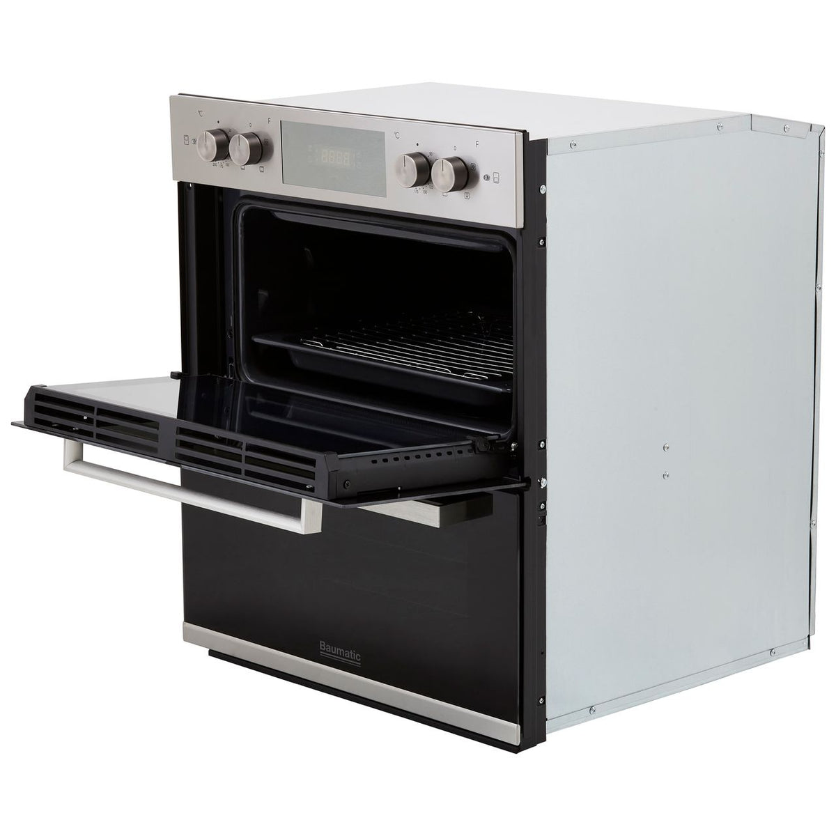 Baumatic BOS243X Built Under Electric Double Oven - Stainless Steel - A-A Rated