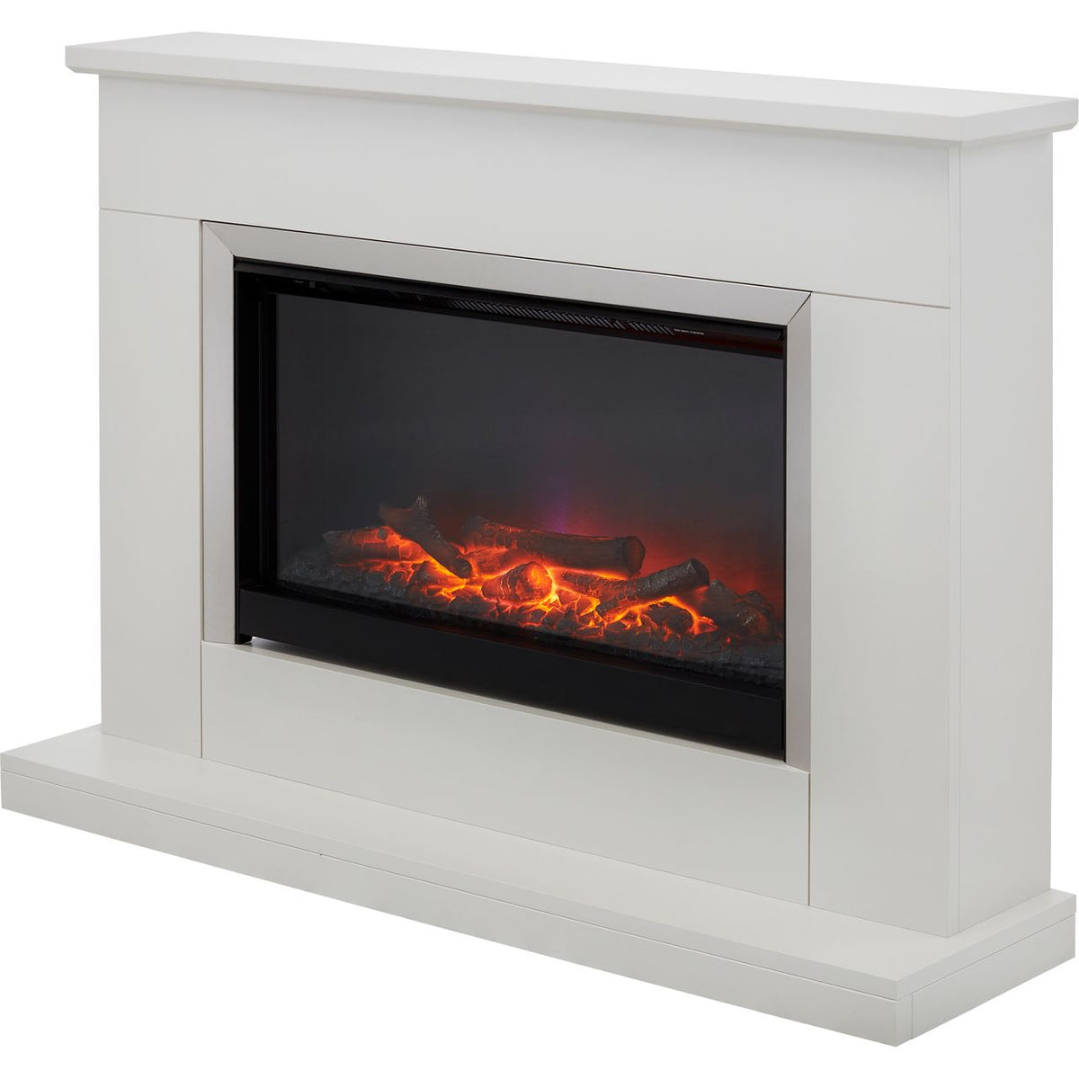 BeModern Hansford 3727 Log Effect Suite And Surround Fireplace - Cashmere