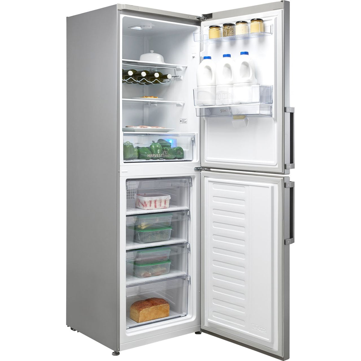 Beko HarvestFresh™ CFP3691DVS 50-50 Frost Free Fridge Freezer - Silver - F Rated