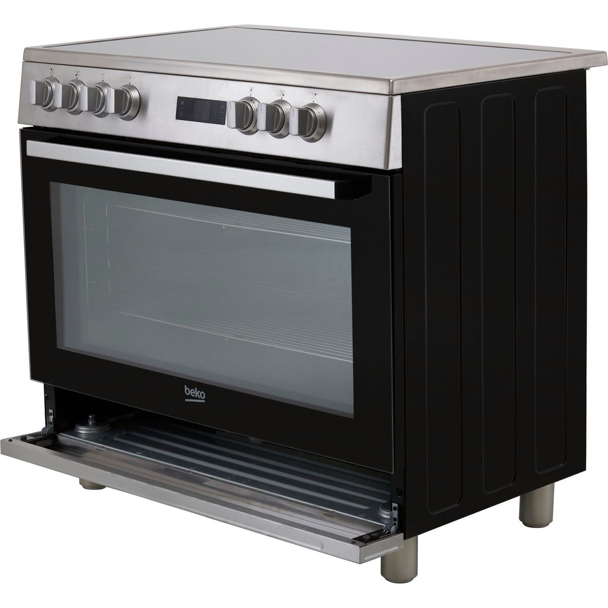 Beko GF17300GXNS 90cm Electric Range Cooker with Ceramic Hob - Stainless Steel - A Rated