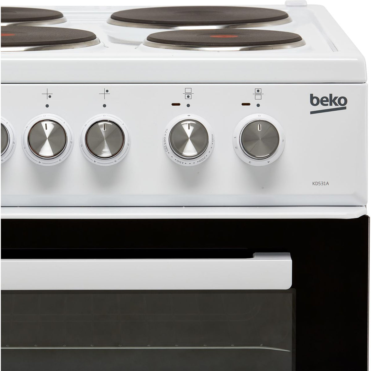 Beko KD531AW 50cm Electric Cooker with Solid Plate Hob - White - A Rated