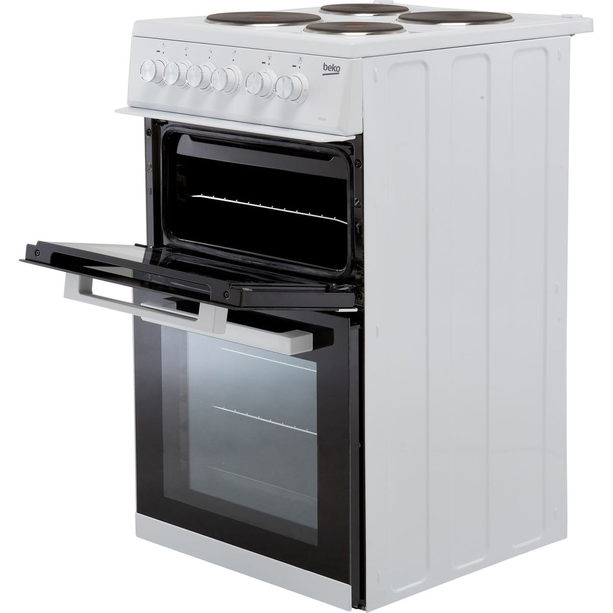 Beko KD531AW 50cm Electric Cooker with Solid Plate Hob - White - A Rated