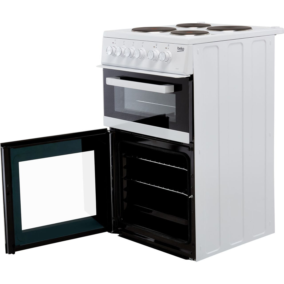 Beko KD531AW 50cm Electric Cooker with Solid Plate Hob - White - A Rated