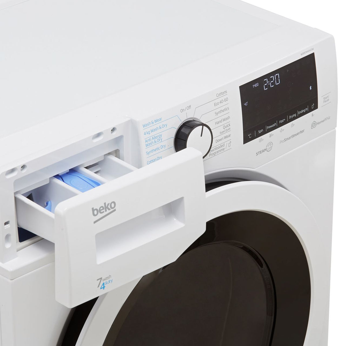 Beko RecycledTub® WDER7440421W 7Kg - 4Kg Washer Dryer with 1400 rpm - White - D Rated