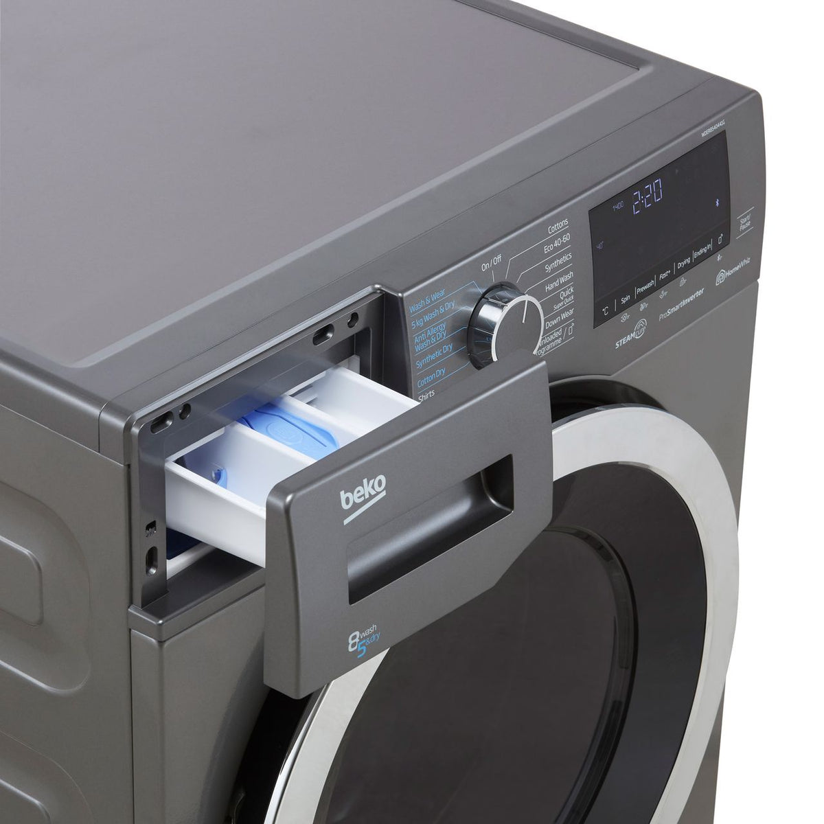 Beko SteamCure RecycledTub® WDER8540441G 8Kg - 5Kg Washer Dryer with 1400 rpm - Graphite - D Rated