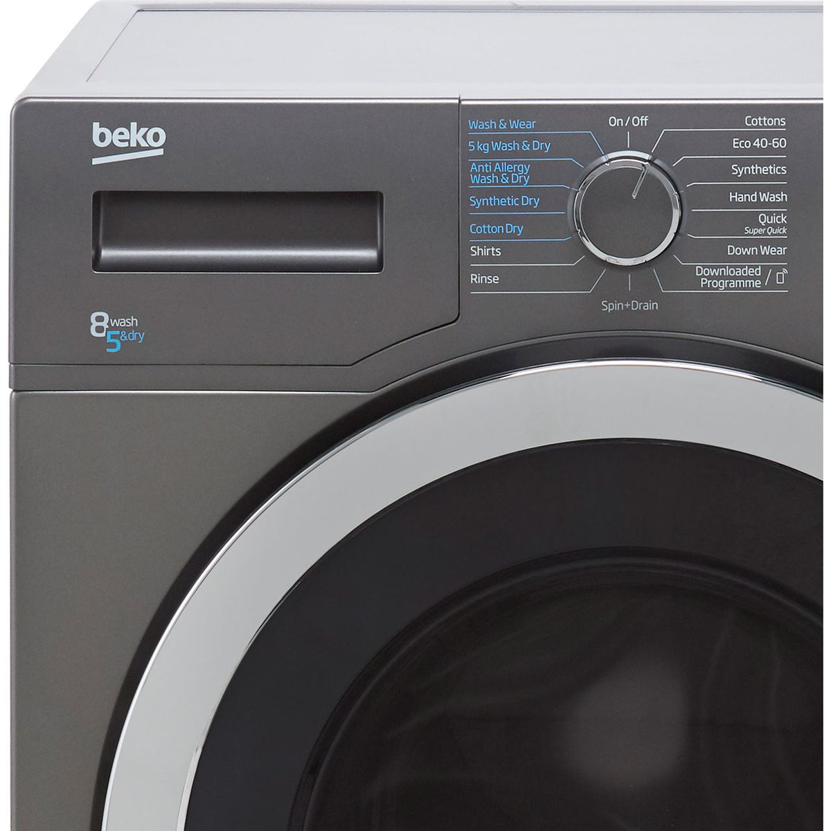 Beko SteamCure RecycledTub® WDER8540441G 8Kg - 5Kg Washer Dryer with 1400 rpm - Graphite - D Rated