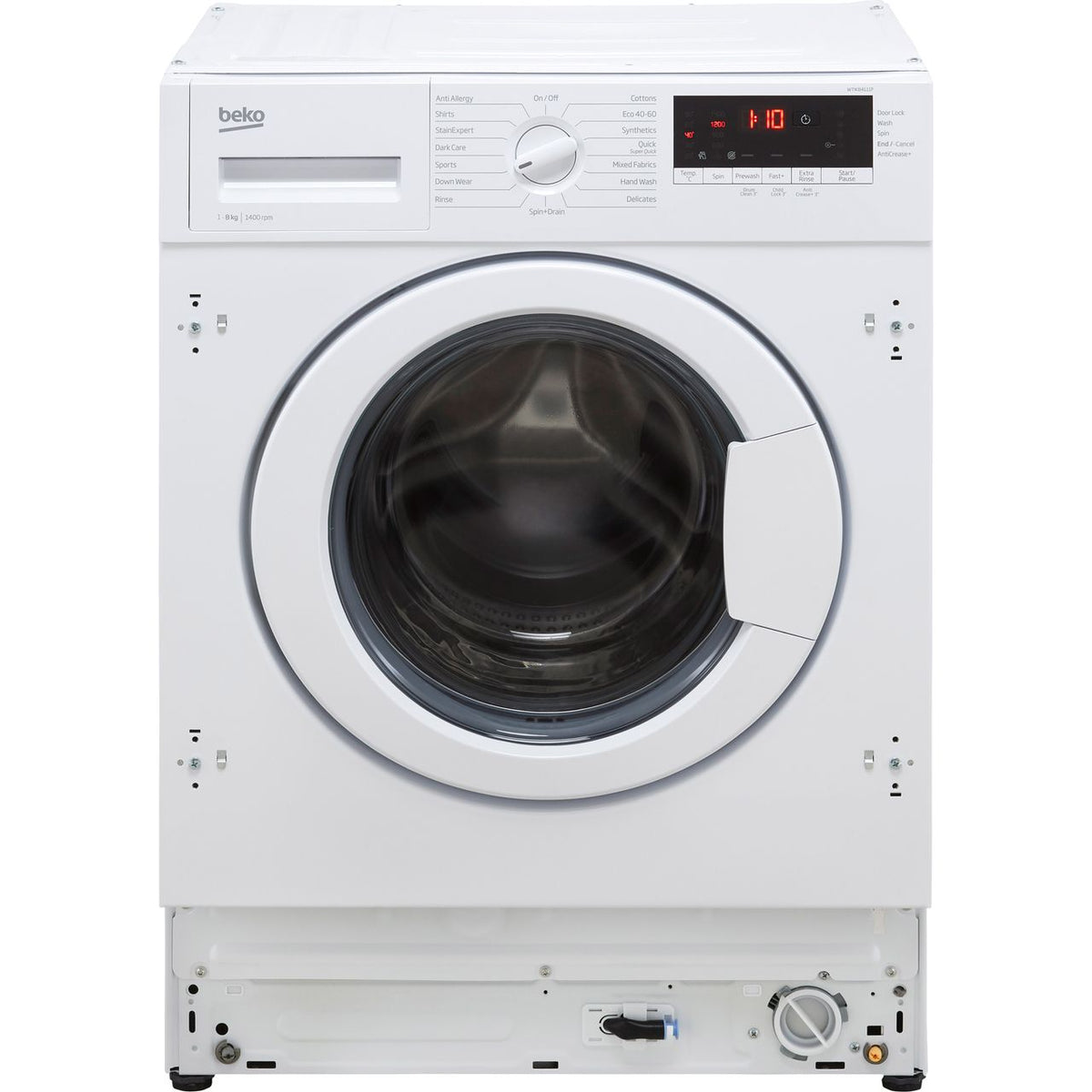 Beko RecycledTub® WTIK84111F Integrated 8kg Washing Machine with 1400 rpm - White - C Rated