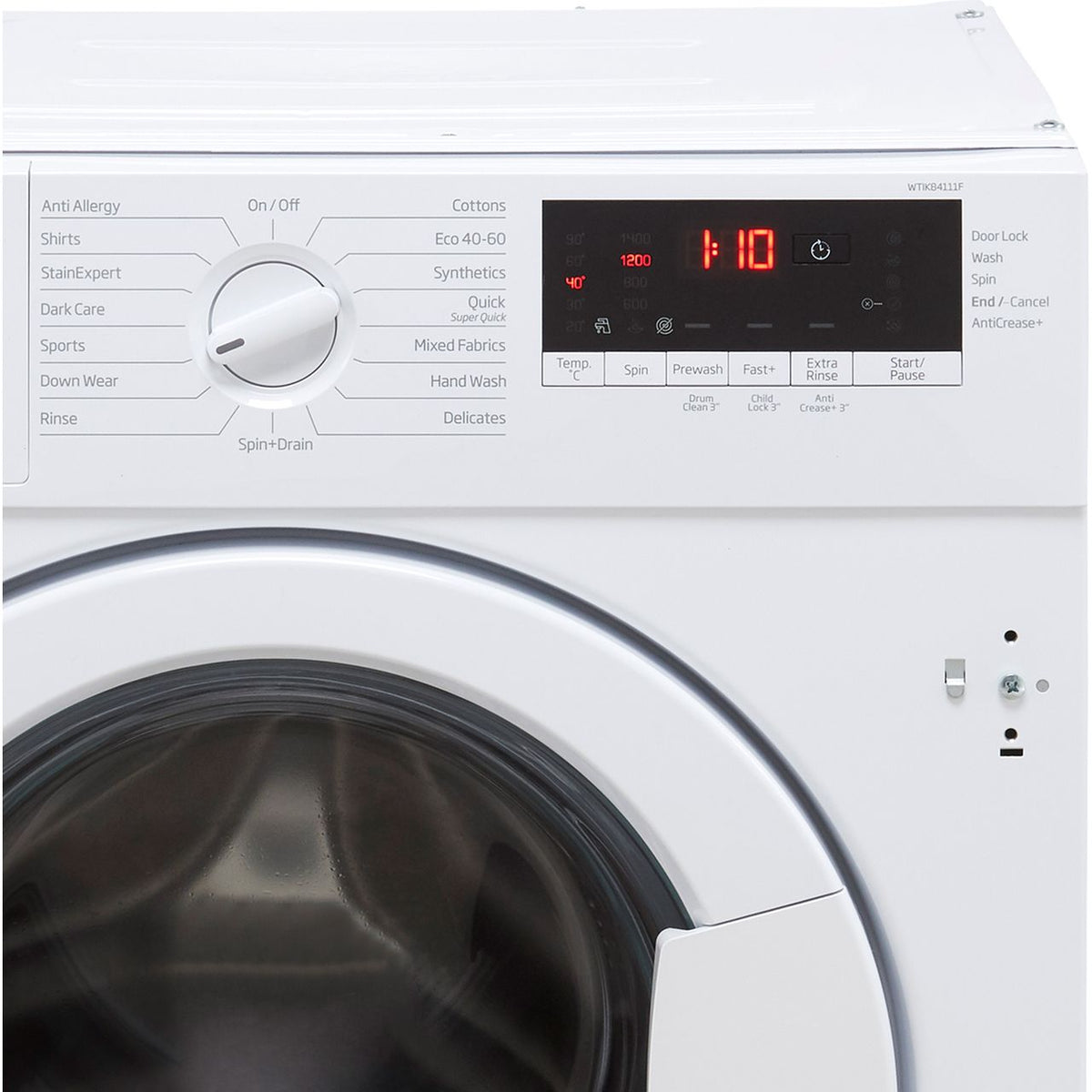 Beko RecycledTub® WTIK84111F Integrated 8kg Washing Machine with 1400 rpm - White - C Rated