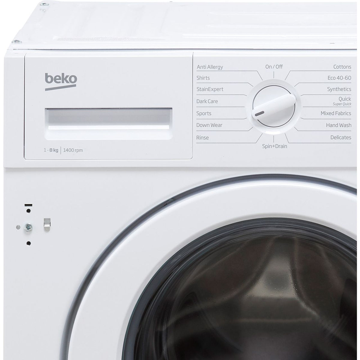 Beko RecycledTub® WTIK84111F Integrated 8kg Washing Machine with 1400 rpm - White - C Rated