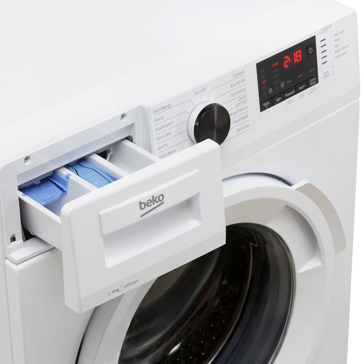 Beko WTL84121W 8kg Washing Machine with 1400 rpm - White - C Rated