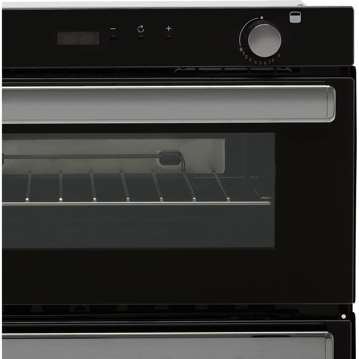 Belling BI702G Built Under Gas Double Oven with Full Width Electric Grill - Black - A-A Rated