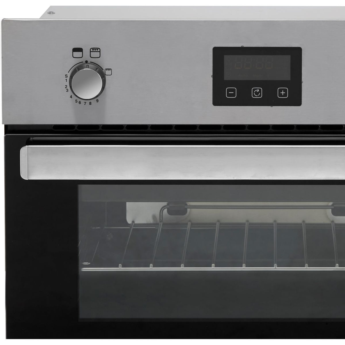 Belling BI902G Built In Gas Double Oven with Full Width Electric Grill - Stainless Steel - A-A Rated