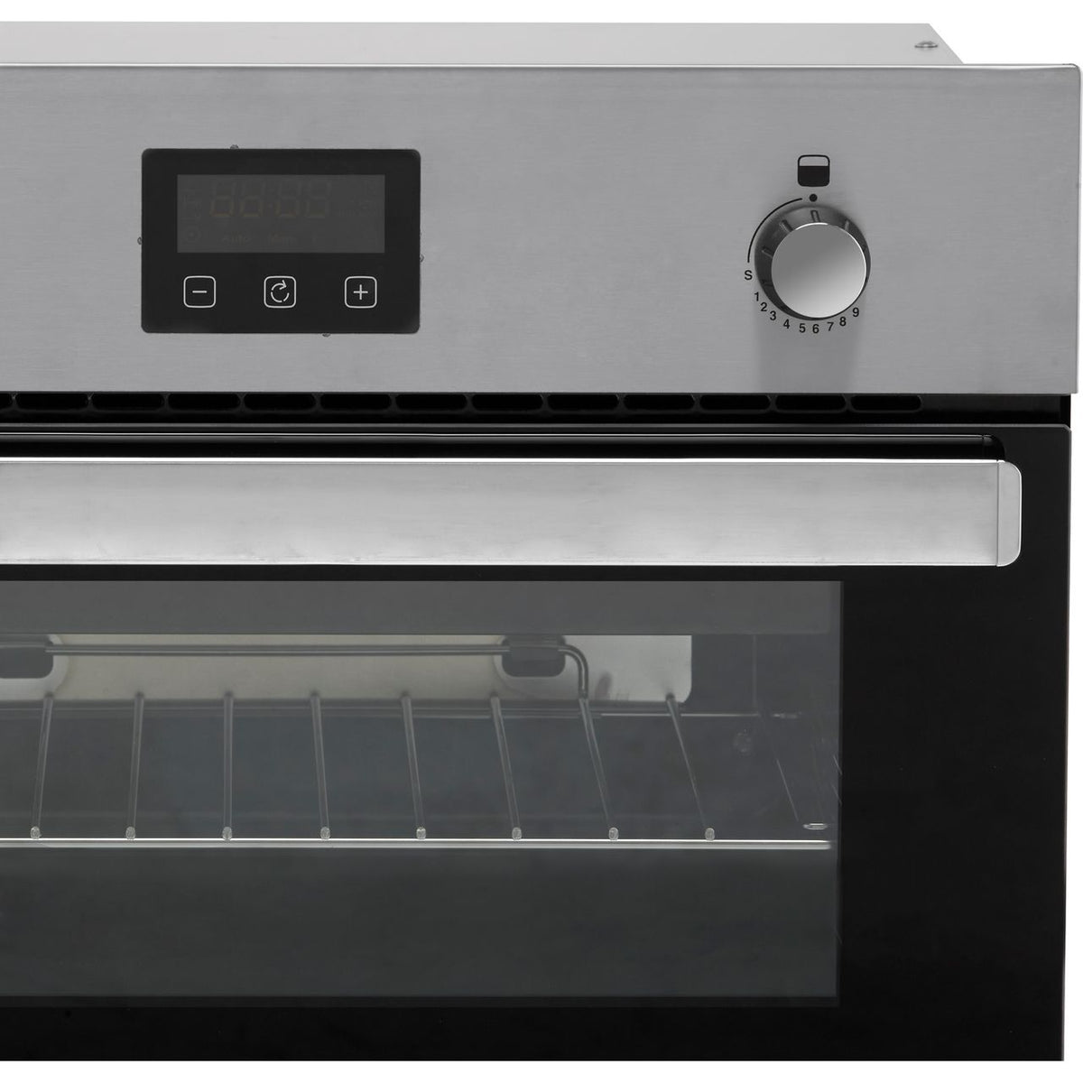 Belling BI902G Built In Gas Double Oven with Full Width Electric Grill - Stainless Steel - A-A Rated