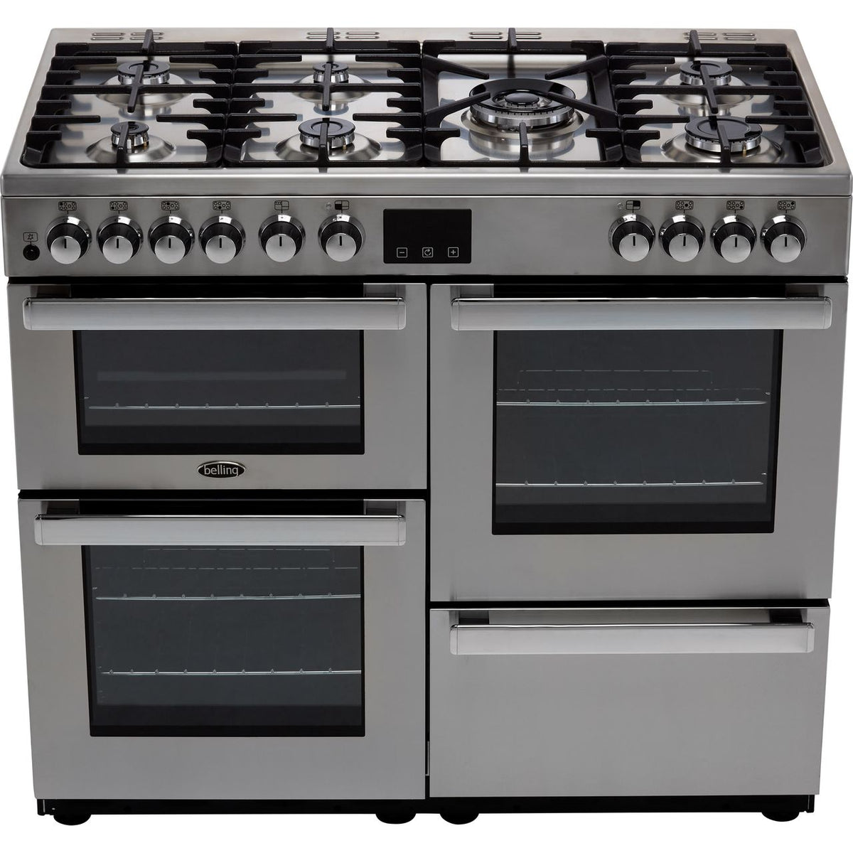 Belling Cookcentre100DFT Prof 100cm Dual Fuel Range Cooker - Stainless Steel - A-A Rated