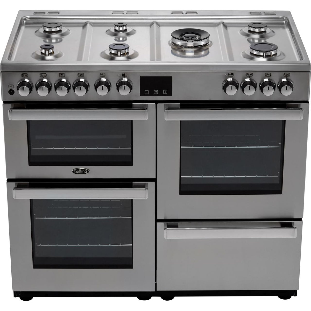 Belling Cookcentre100DFT Prof 100cm Dual Fuel Range Cooker - Stainless Steel - A-A Rated