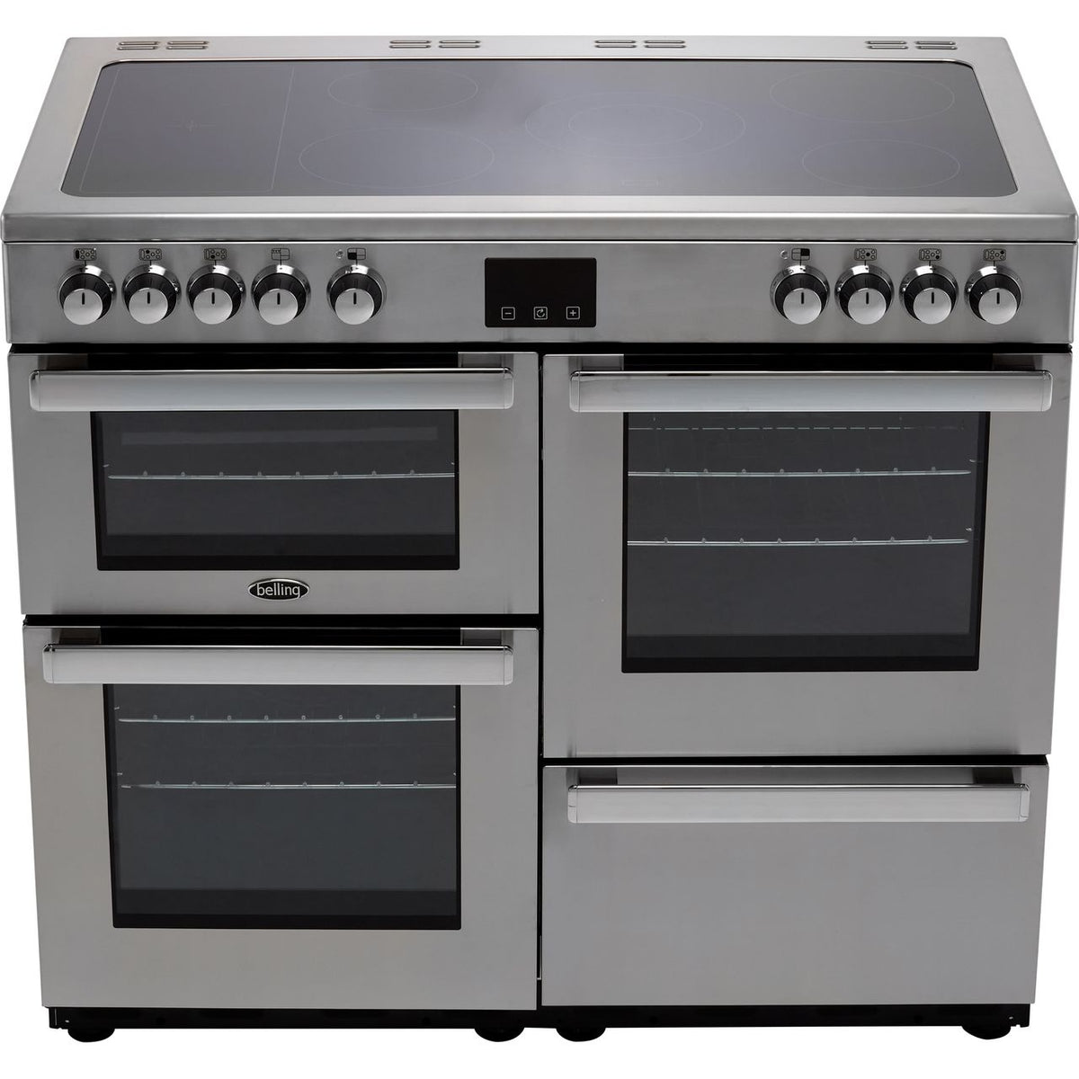 Belling Cookcentre100E Prof 100cm Electric Range Cooker with Ceramic Hob - Stainless Steel - A-A Rated