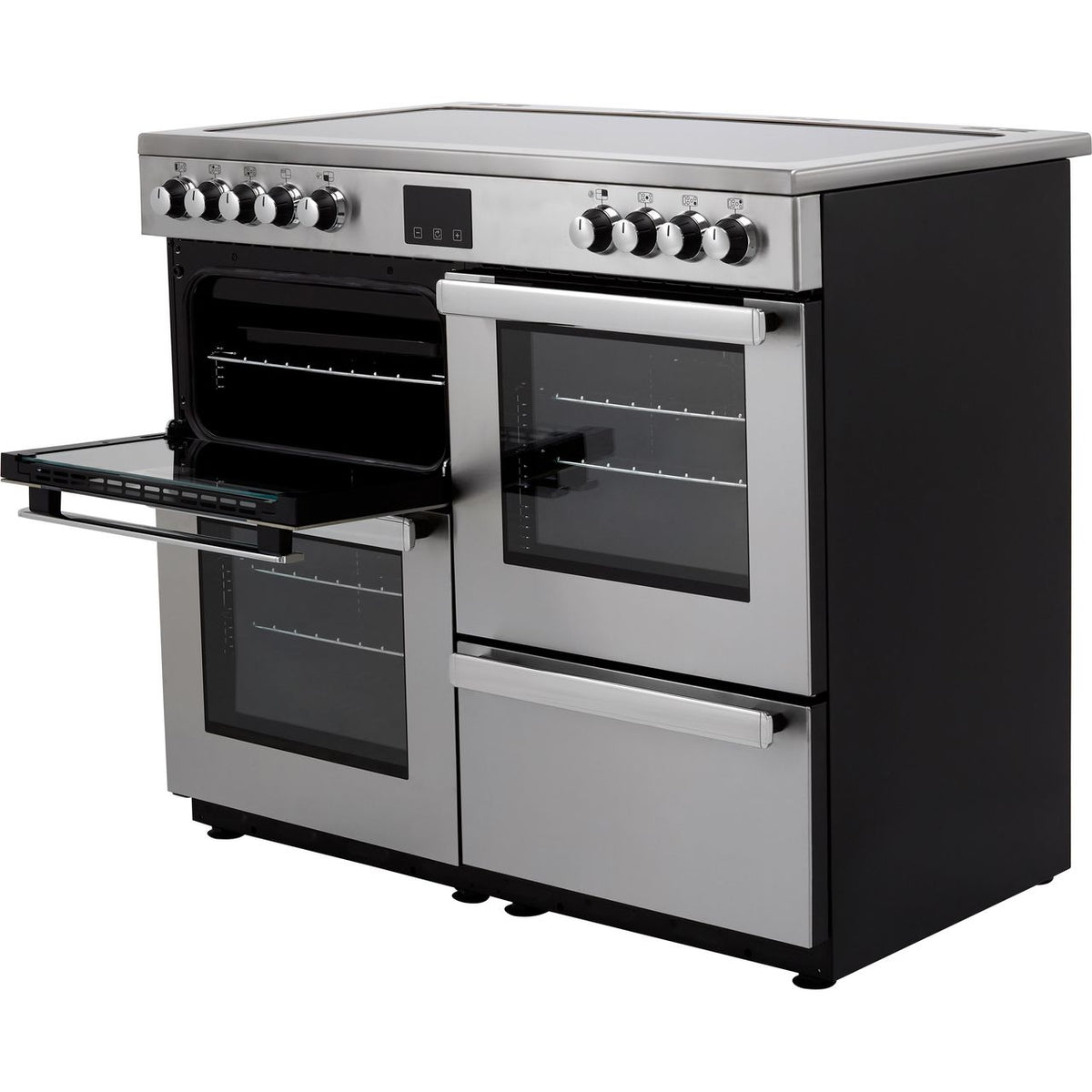 Belling Cookcentre100E Prof 100cm Electric Range Cooker with Ceramic Hob - Stainless Steel - A-A Rated