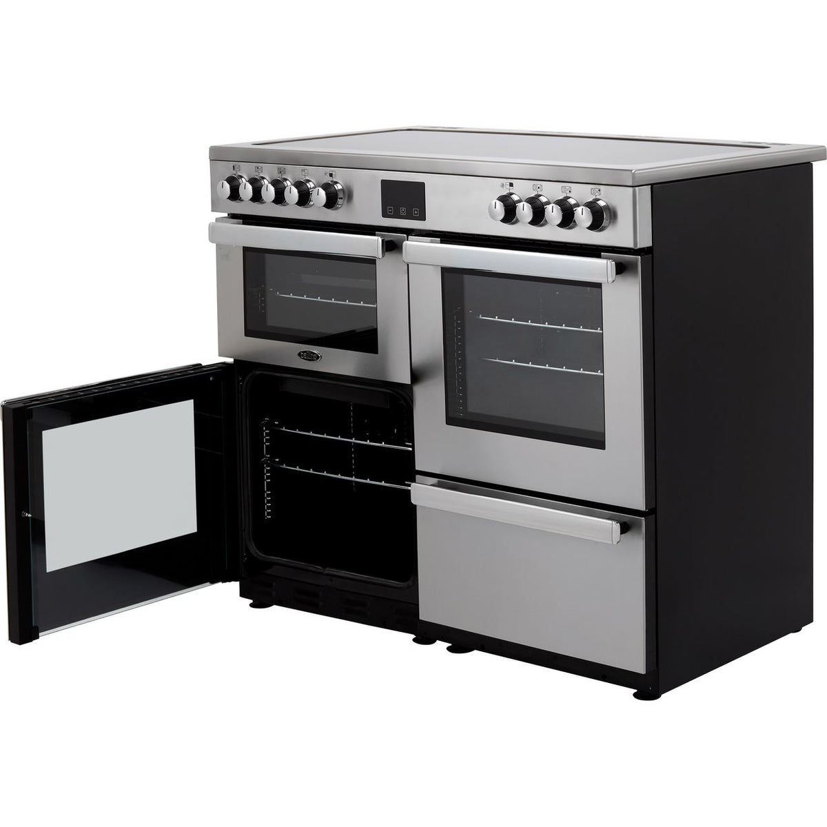 Belling Cookcentre100E Prof 100cm Electric Range Cooker with Ceramic Hob - Stainless Steel - A-A Rated