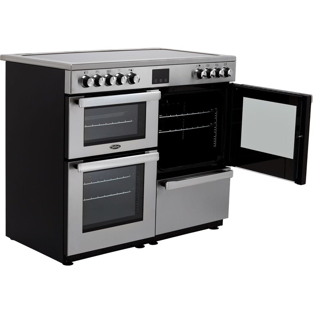 Belling Cookcentre100E Prof 100cm Electric Range Cooker with Ceramic Hob - Stainless Steel - A-A Rated