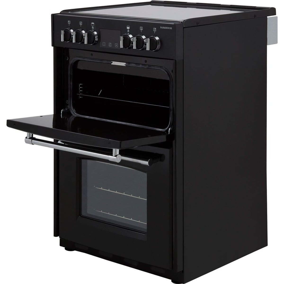 Belling Farmhouse60E 60cm Electric Cooker with Ceramic Hob - Black - A-A Rated