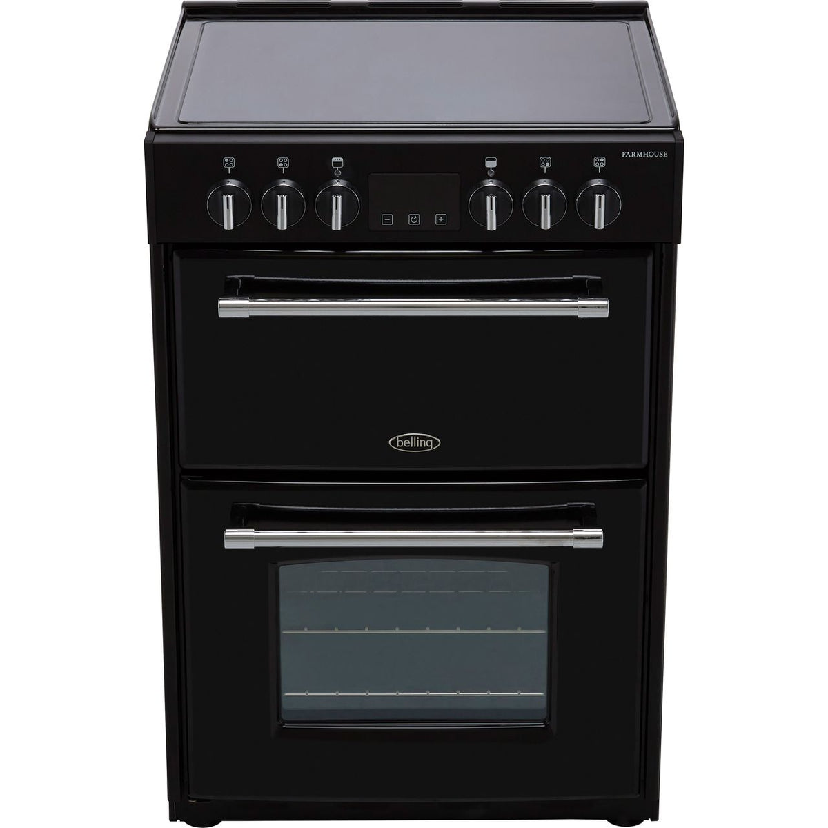 Belling Farmhouse60E 60cm Electric Cooker with Ceramic Hob - Black - A-A Rated