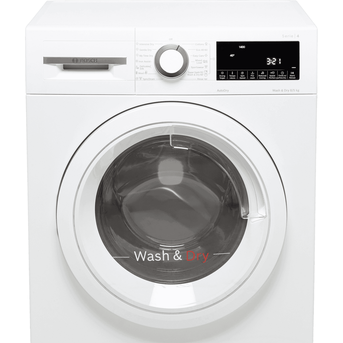 Bosch Series 4 WNA134U8GB 8Kg - 5Kg Washer Dryer with 1400 rpm - White - E Rated