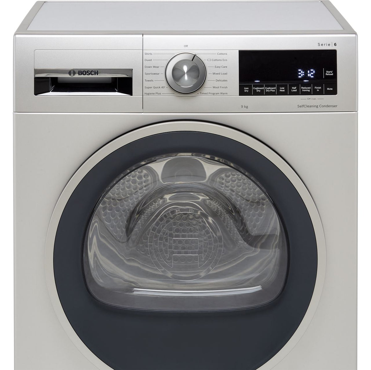 Bosch Series 6 WQG245S9GB 9Kg Heat Pump Tumble Dryer - Silver - A++ Rated