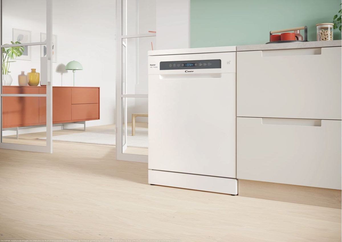 Candy RapidÓ CF5C7F0W Wifi Connected Standard Dishwasher - White - C Rated