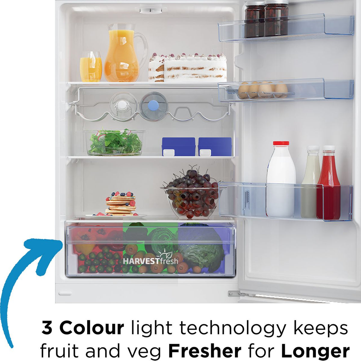 Beko HarvestFresh™ CFP3691VW 50-50 Frost Free Fridge Freezer - White - F Rated