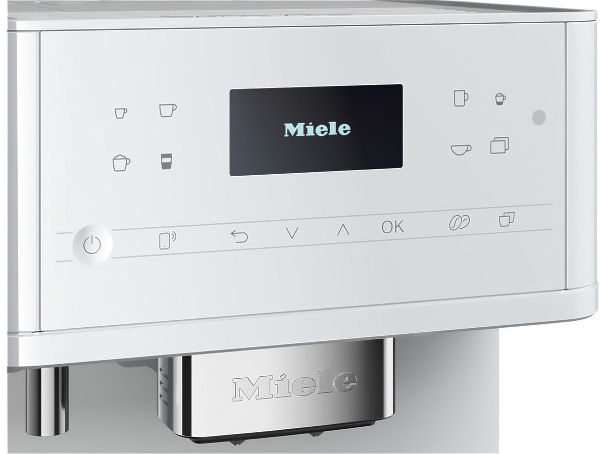 Miele MilkPerfection CM6160 Wifi Connected Built In Bean to Cup Coffee Machine - Lotus White