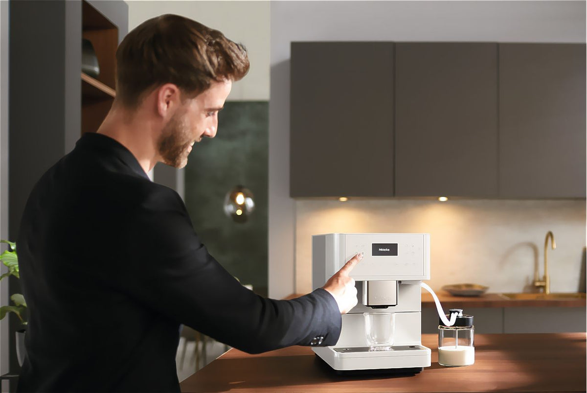 Miele MilkPerfection CM6160 Wifi Connected Built In Bean to Cup Coffee Machine - Lotus White