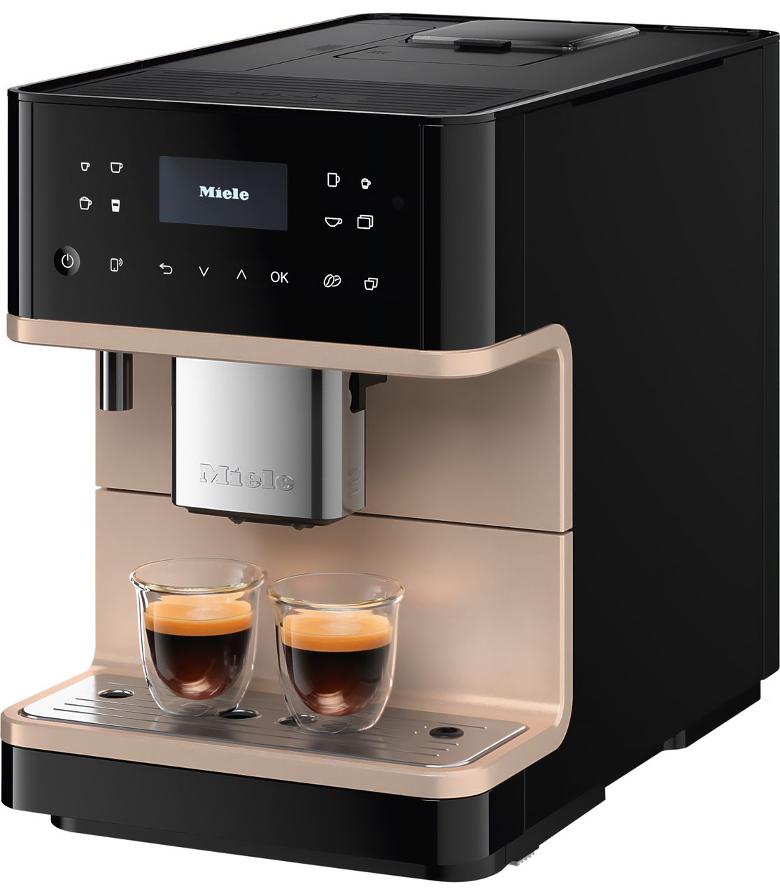 Miele MilkPerfection CM6360 Built In Bean to Cup Coffee Machine - Obsidian Black - Clean Steel Metallic