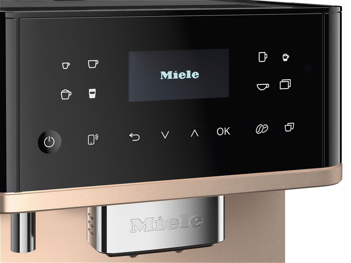 Miele MilkPerfection CM6360 Built In Bean to Cup Coffee Machine - Obsidian Black - Clean Steel Metallic