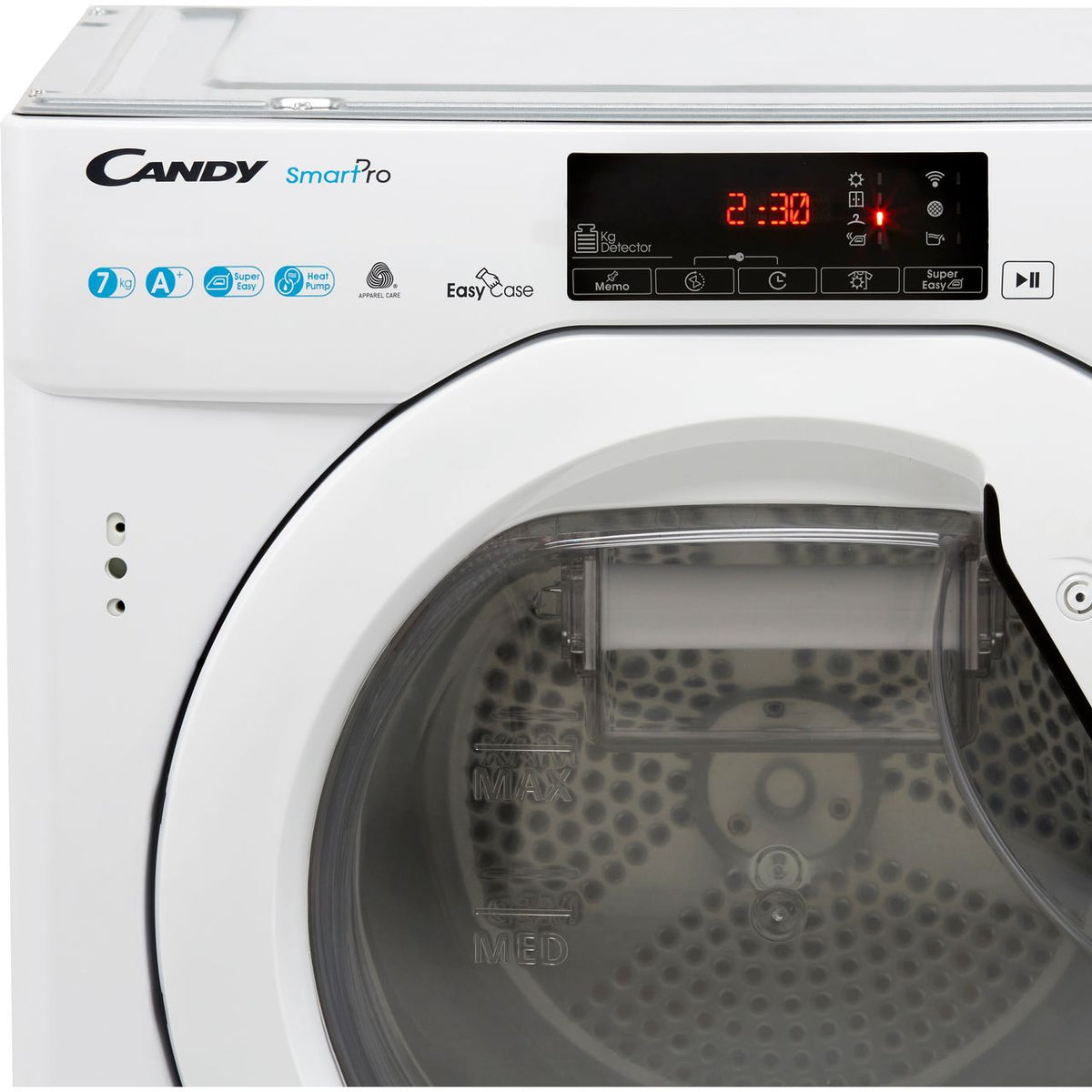 Candy BCTDH7A1TE Integrated Wifi Connected 7Kg Heat Pump Tumble Dryer - White - A+ Rated