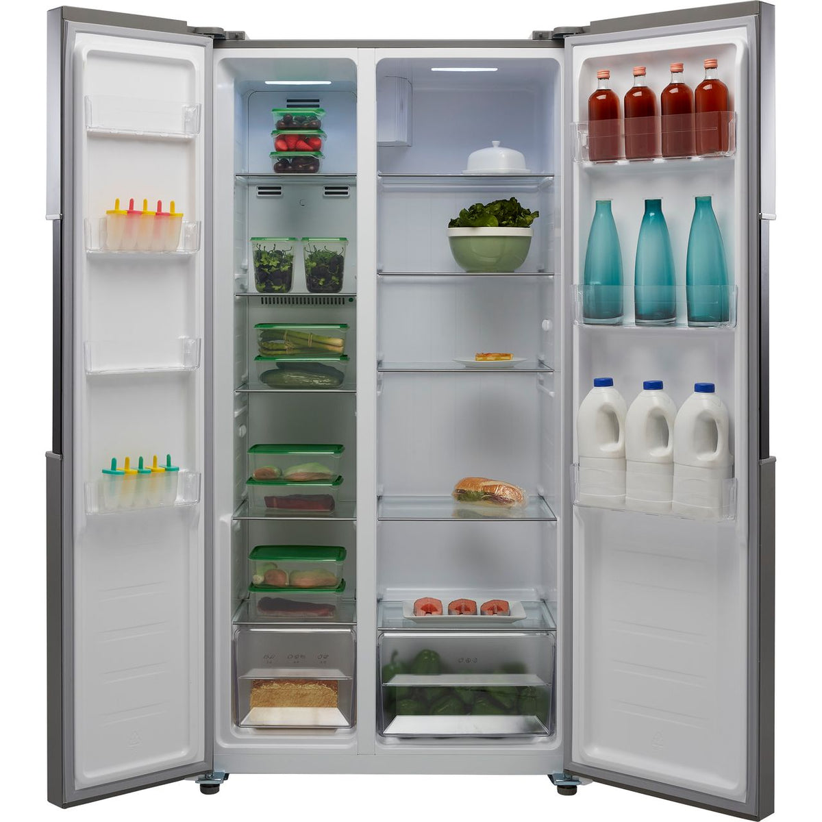 Candy CHSBSV5172XKN Total No Frost American Fridge Freezer - Stainless Steel Effect - F Rated