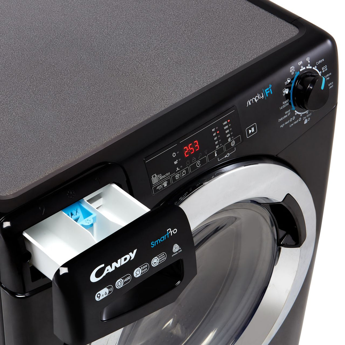 Candy Smart Pro CSOW4963TWCBE Wifi Connected 9Kg - 6Kg Washer Dryer with 1400 rpm - Black - E Rated