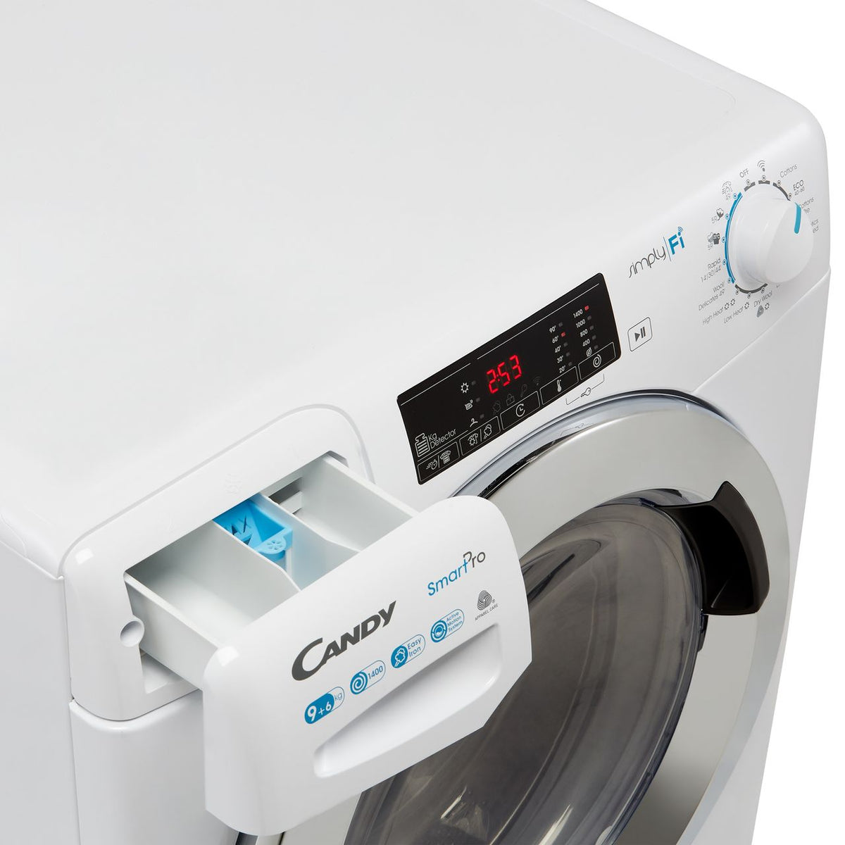 Candy Smart Pro CSOW4963TWCE Wifi Connected 9Kg - 6Kg Washer Dryer with 1400 rpm - White - E Rated