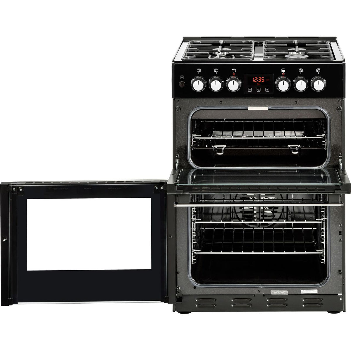 Belling Cookcentre 60DF Dual Fuel Cooker - Black - A-A Rated