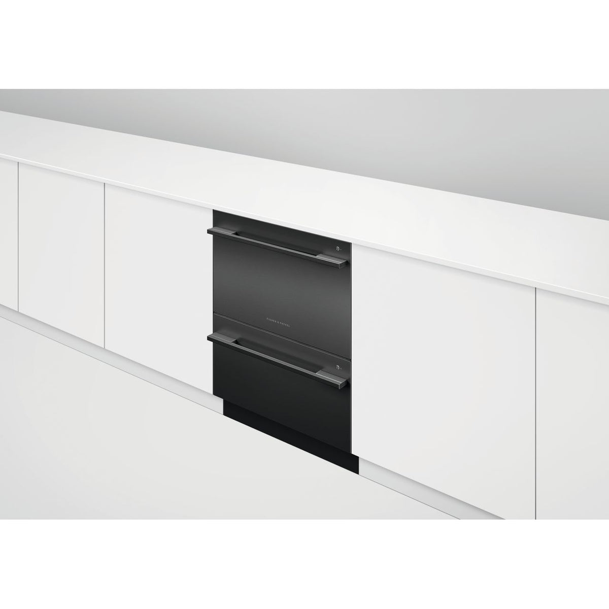 Fisher & Paykel Double DishDrawer™ DD60DDFHB9 Semi Integrated Standard Dishwasher - Black Steel Control Panel with Fixed Door Fixing Kit - E Rated