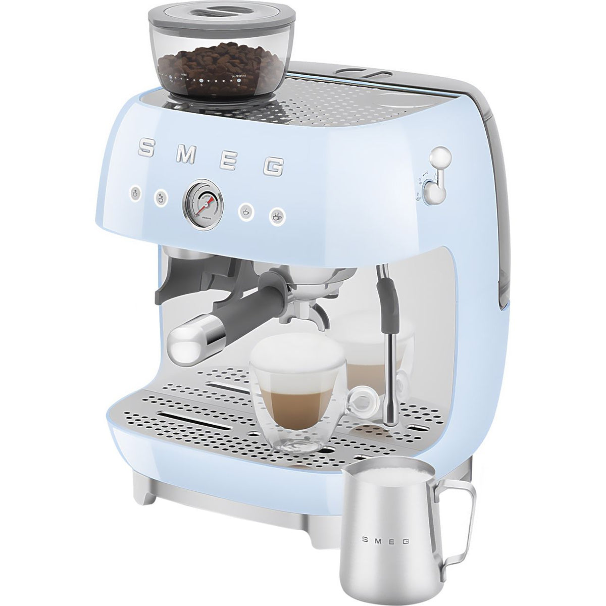 Smeg 50's Style EGF03PBUK Espresso Coffee Machine - Pastel Blue