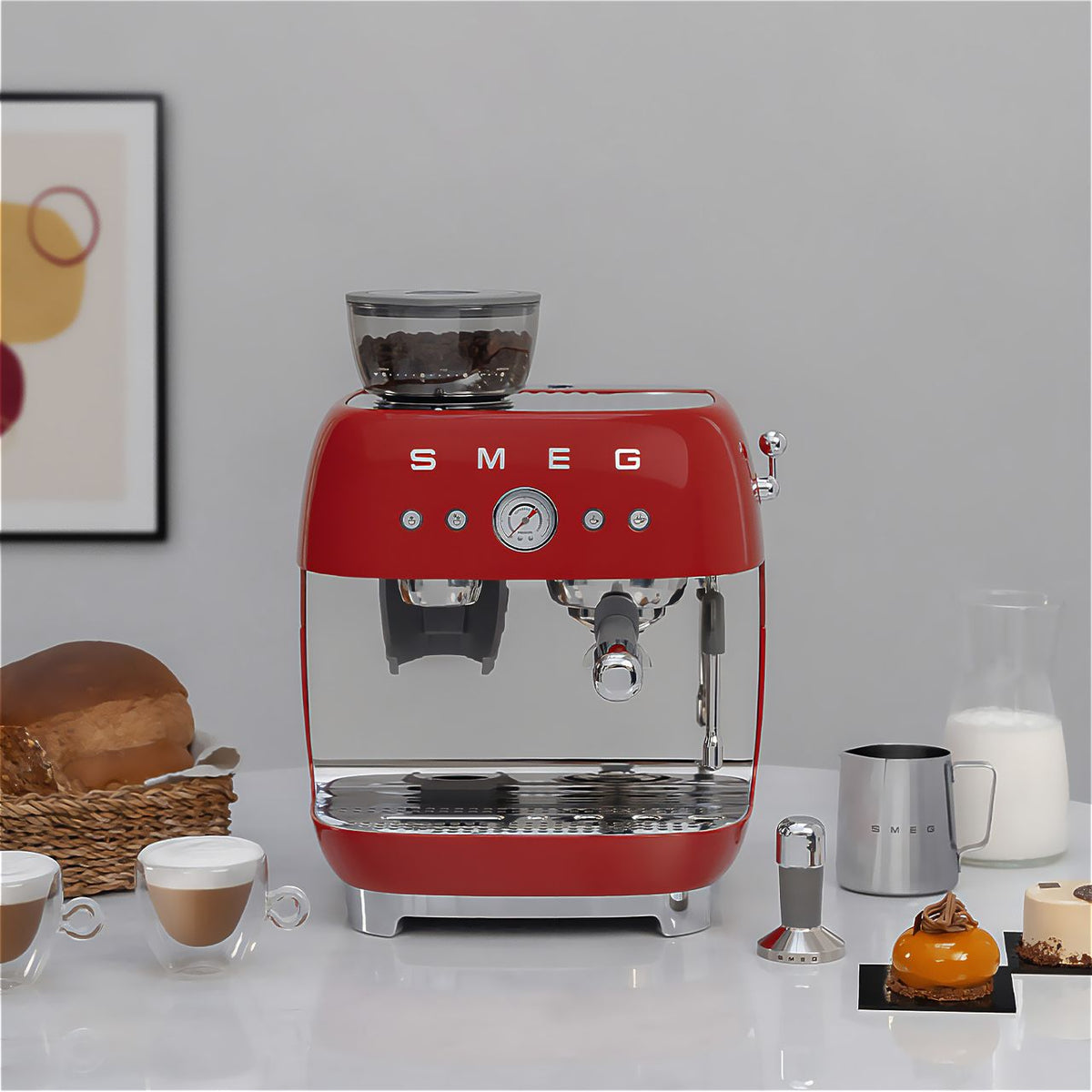 Smeg 50's Style EGF03RDUK Espresso Coffee Machine - Red