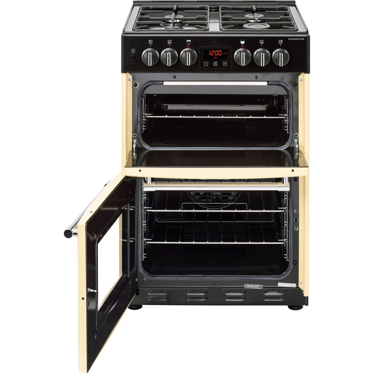 Belling Farmhouse60DF 60cm Dual Fuel Cooker - Cream - A-A Rated