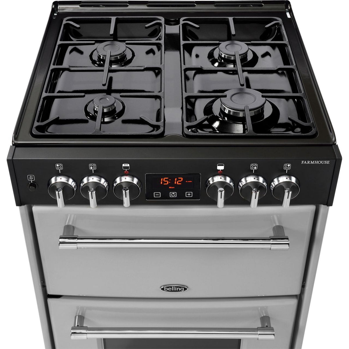 Belling Farmhouse60DF 60cm Dual Fuel Cooker - Silver - A-A Rated